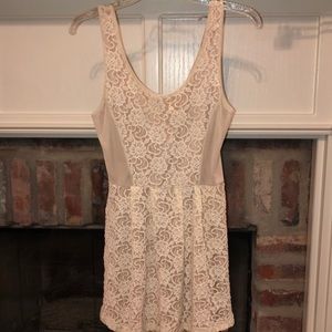 Beige and white dress